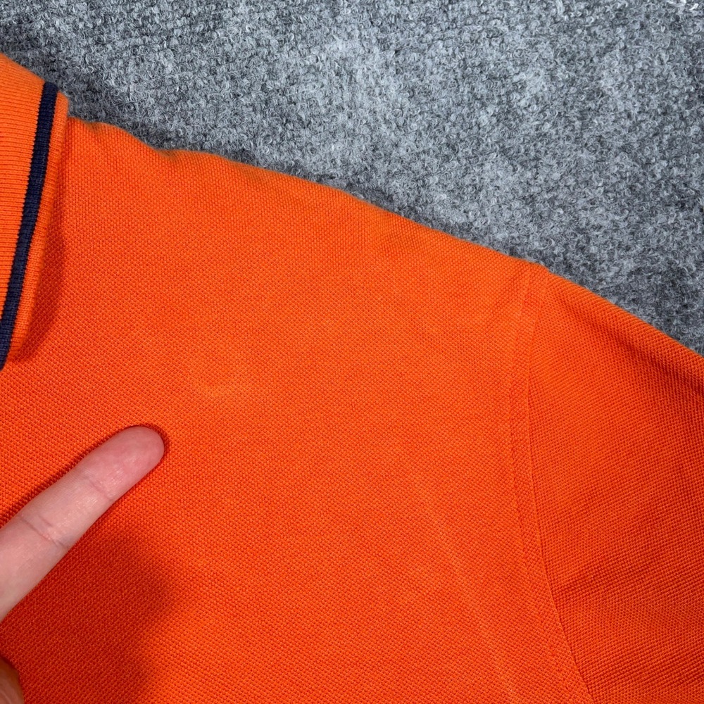 Tommy Hilfiger Polo Shirt Mens L Orange Logo Short Sleeve Cotton Casual #AB441 - Picture 6 of 10